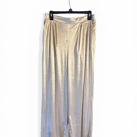 Christian Lacroix Velvet Cream Wide-Leg Pants - Picture 3 of 9